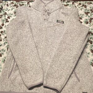 L.L. Bean Heather Gray Button-Up Sweater
